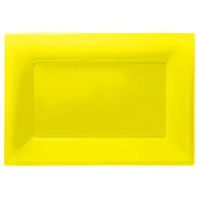 3 piatti giallo canarino 33 x 23 cm