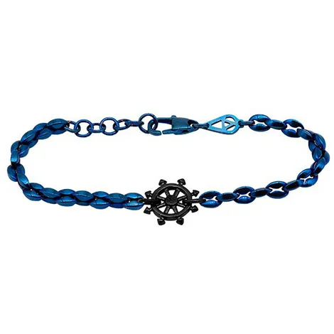 ARAGONESI Bracciale timone Aragonesi in acciaio blu
