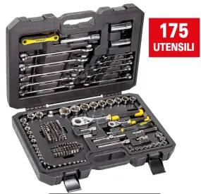 ASSORTIMENTO BUSSOLE+INSERTI Stanley attacco 1/2″e 1/4″ Set 175 pezzi