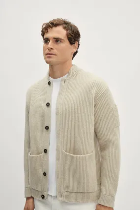 Bomber a Coste in Lana Cardata