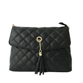 BORSA A SPALLA TRAPUNTATA NERA – cod. 14129 