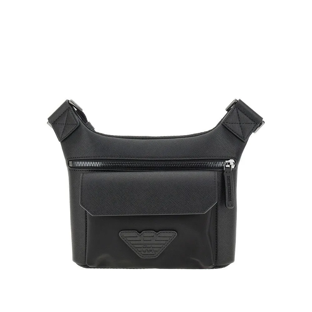Borsa a tracolla in nylon e pelle ASV