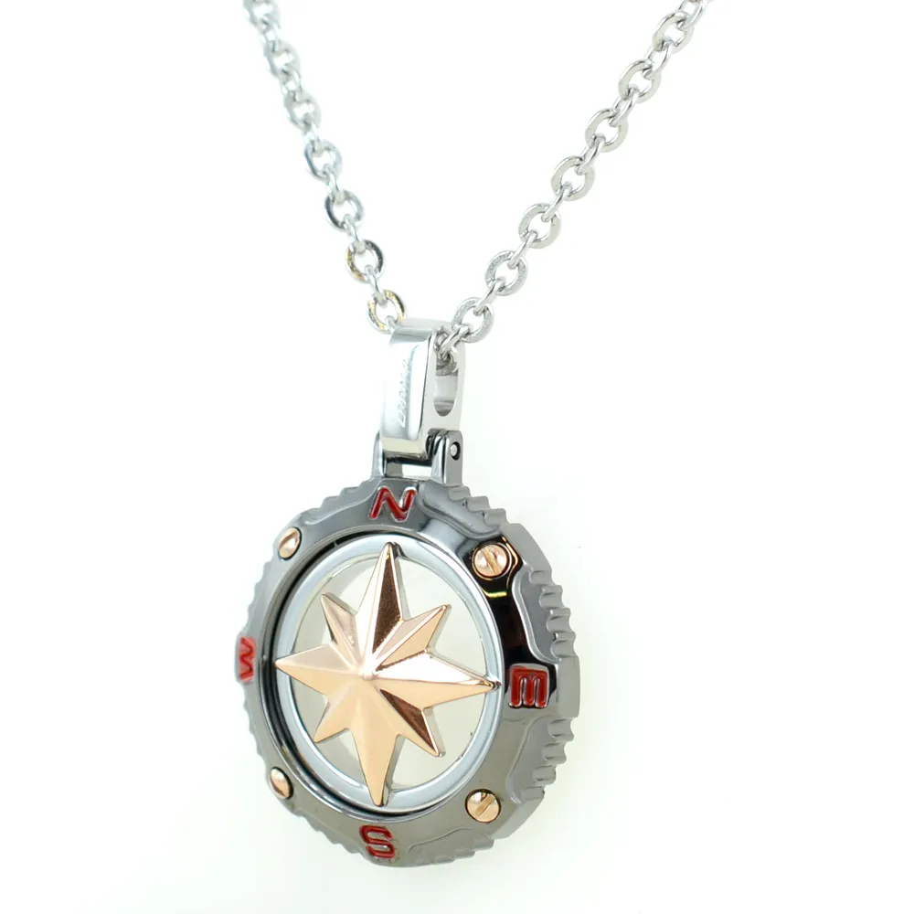 Collana Zancan da uomo in acciaio Rosa dei Venti EHC 126