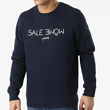 Felpa girocollo blu navy bianco