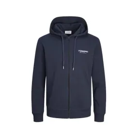 Felpa Jack jones taglie forti con cappuccio zip intera blu