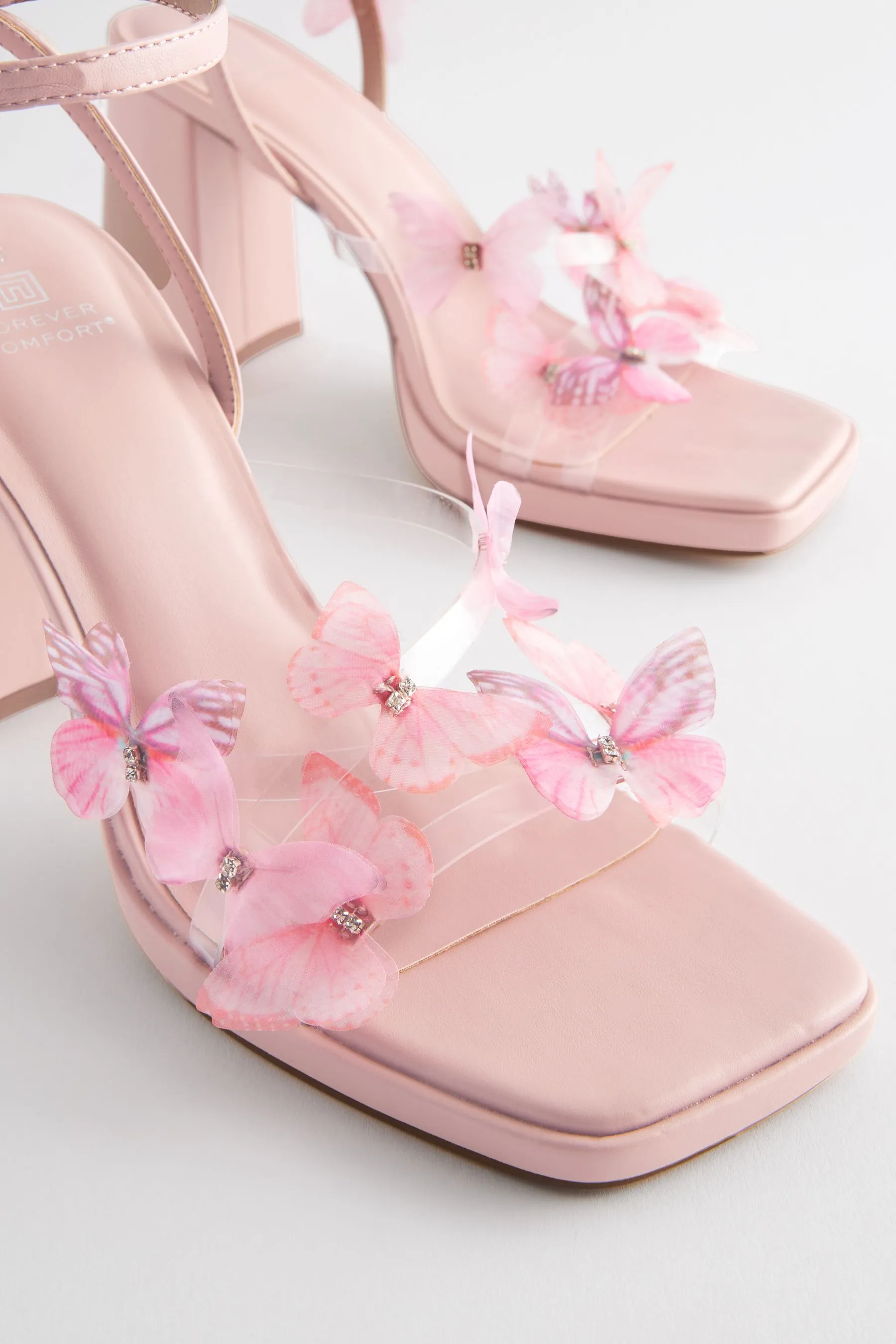 Forever Comfort® - Sandali con tacco largo e farfalle