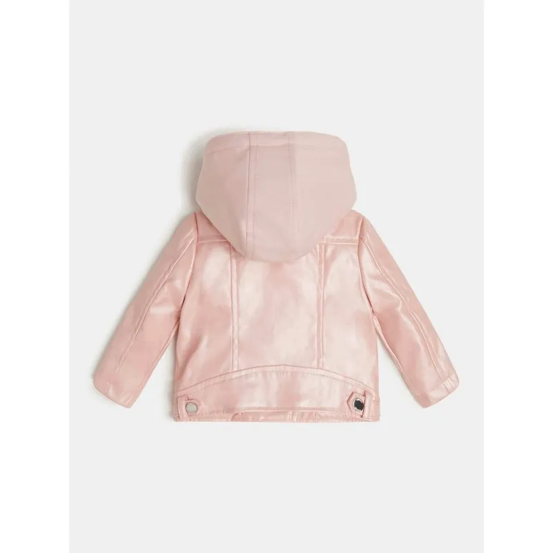 GIACCA BIKER CON CAPPUCCIO PER BAMBINI GUESS