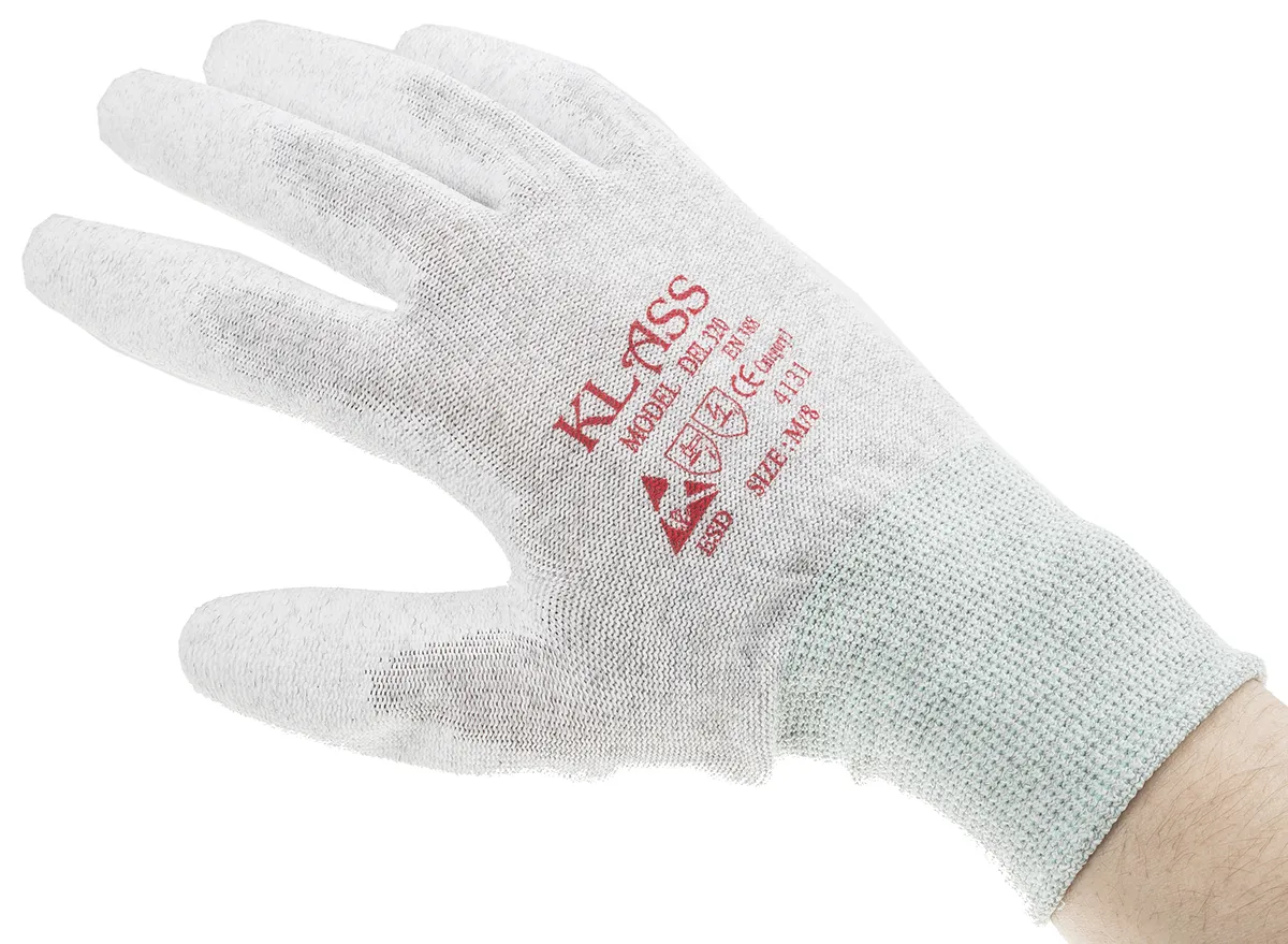 Guanti antistatici RS PRO, Tg. 8, M, in Nylon, col. Grigio