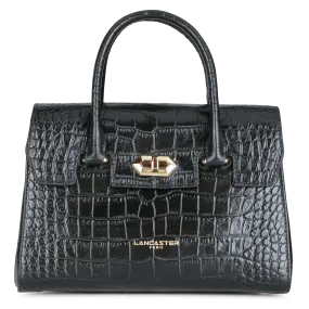  LANCASTER PARIS   EXO - Borsa tote in pelle stampata cocco | Nero