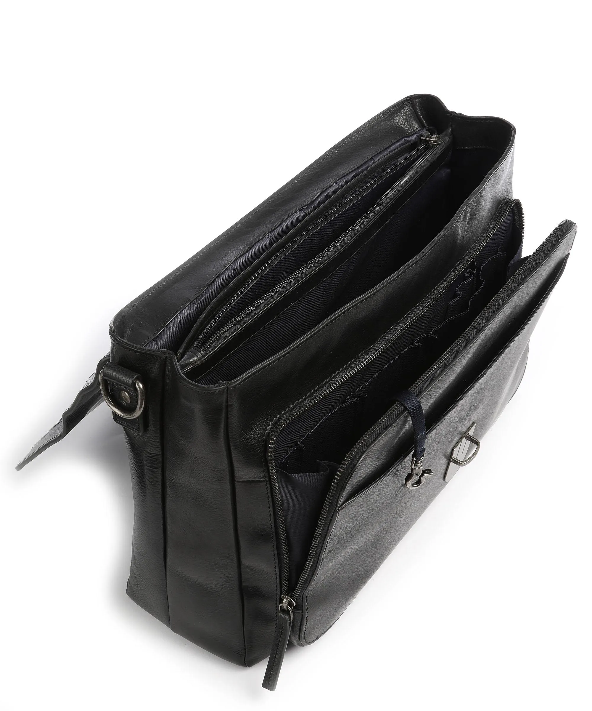  Leonhard Heyden Roma Cartella 15″ pelle granulata nero  
