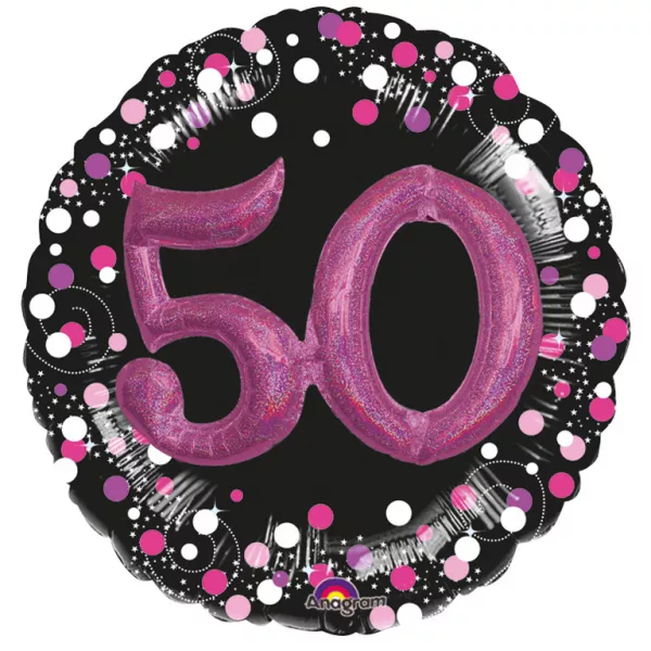 Palloncino foil numero 50 nero e viola