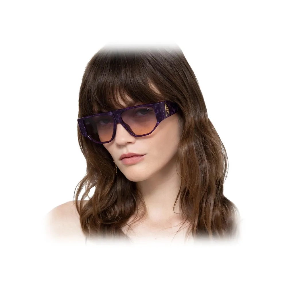 The Attico - The Attico Ivan Occhiali da Sole Angolari in Perla Viola - ATTICO11C1SUN - The Attico Eyewear by Linda Farrow