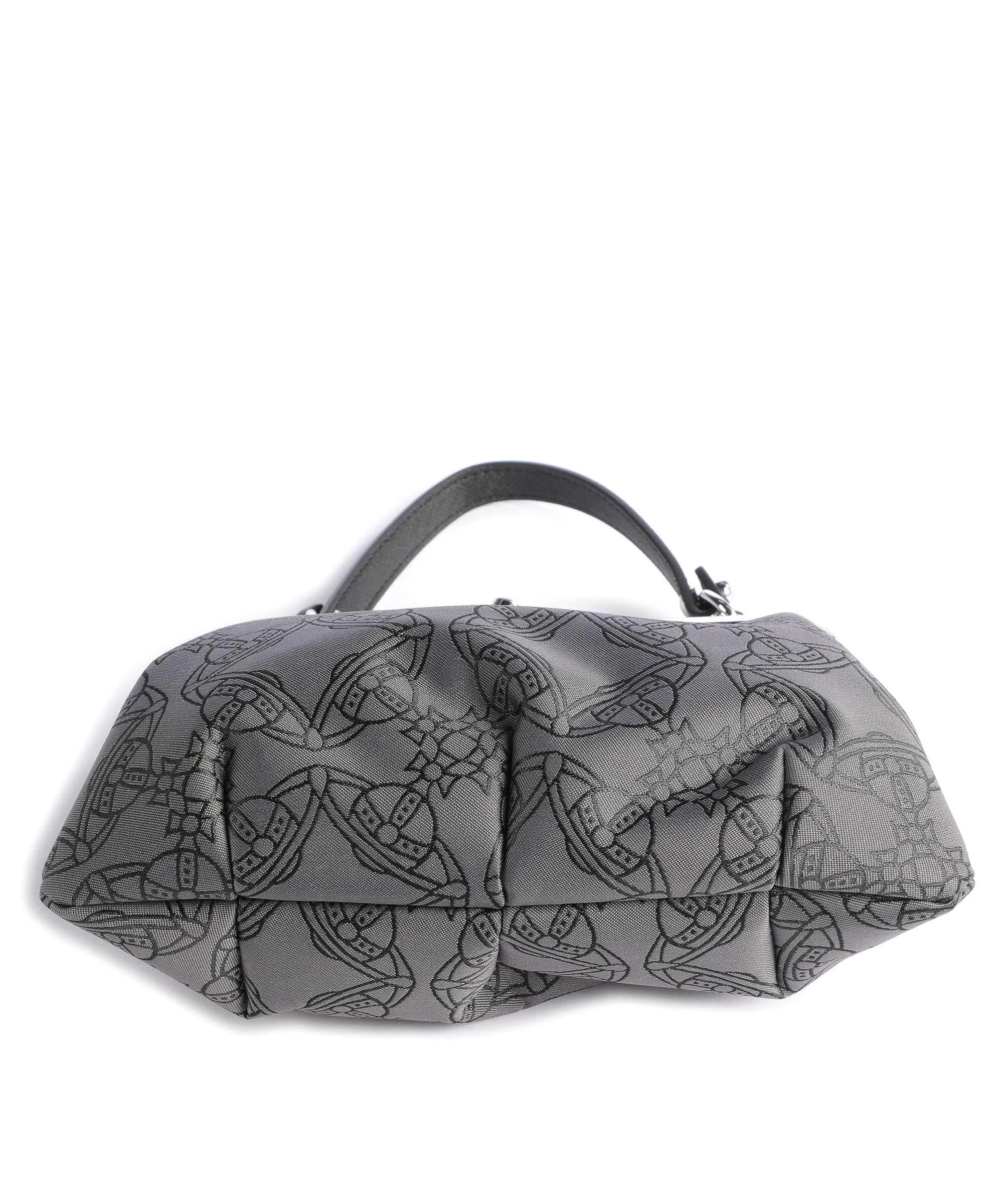  Vivienne Westwood Granny Re-Jacquard Frame Borsa a mano cotone riciclato grigio scuro  