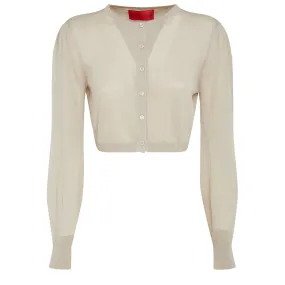 WILD CASHMERE  Cardigan in seta e cashmere beige